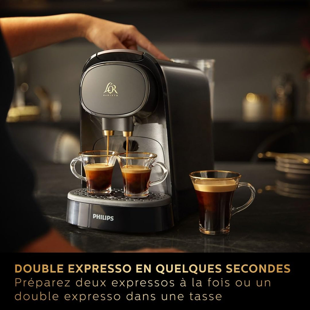 Machine à Café L'OR Barista LM8012/66 – Double Shot, Détection Capsules, 19 Bars