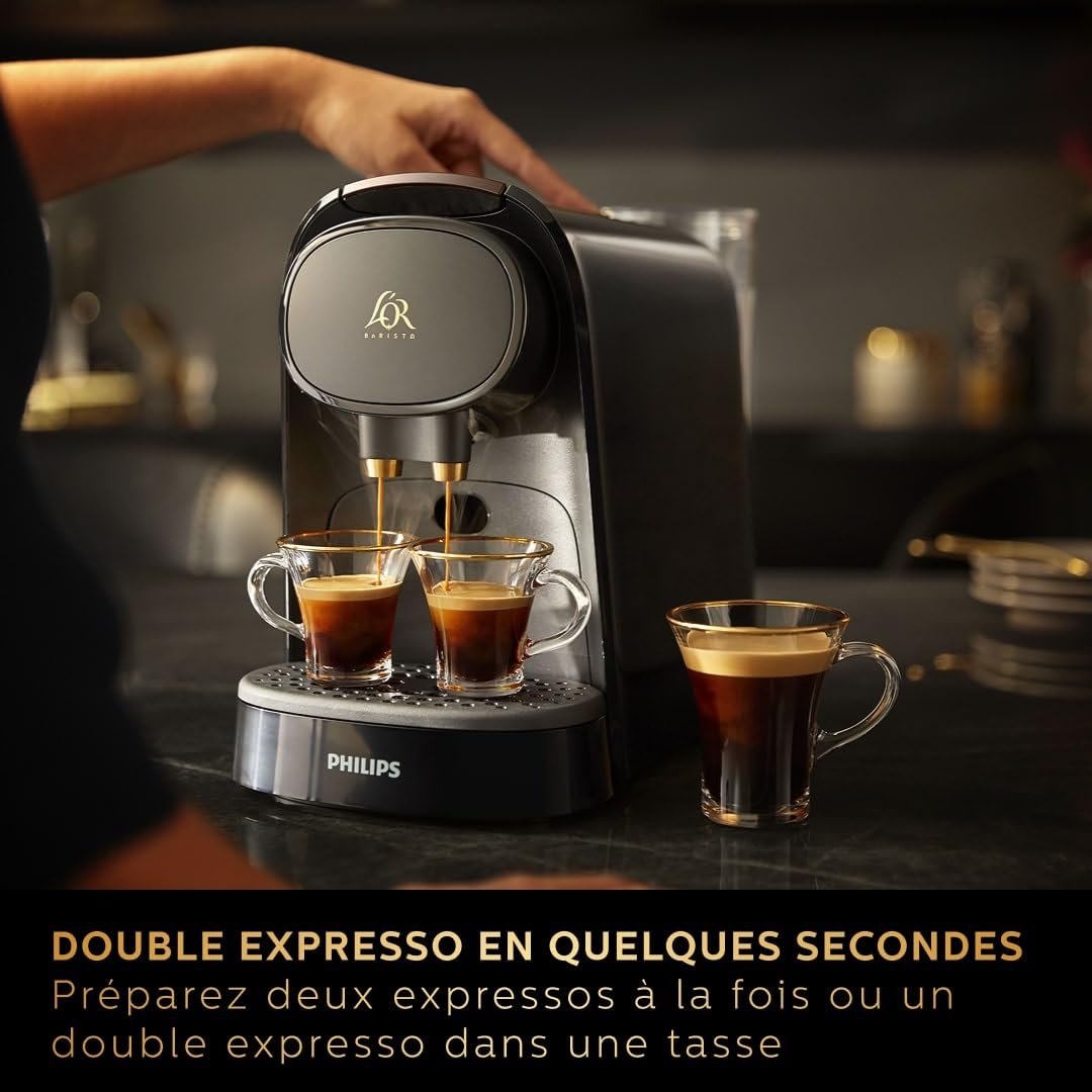 Machine à Café L'OR Barista LM8012/66 – Double Shot, Détection Capsules, 19 Bars