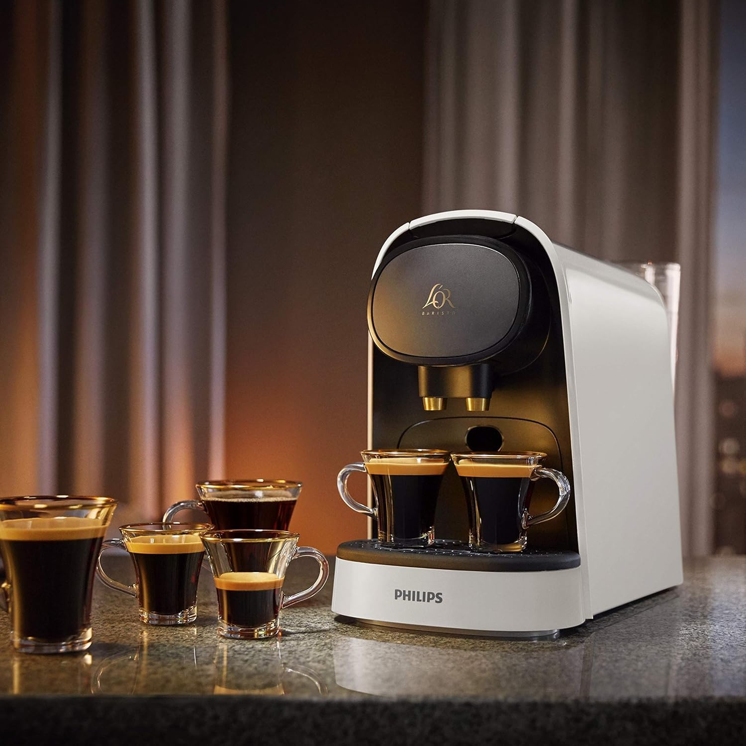 Machine à Café L'Or Barista Original LM8012/00 Blanc – Double Capsule, 19 Bars